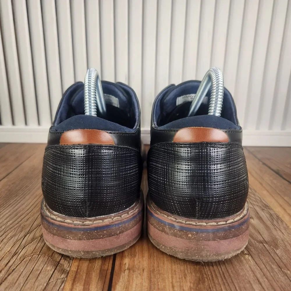 Freeman Hayden Dress Shoes Mens Size 8W Wide Black Leather Oxfords Derbys Preppy